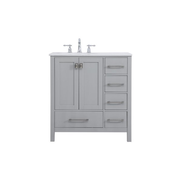 Elegant Decor 32 Inch Single Bathroom Vanity In Gray VF18832GR